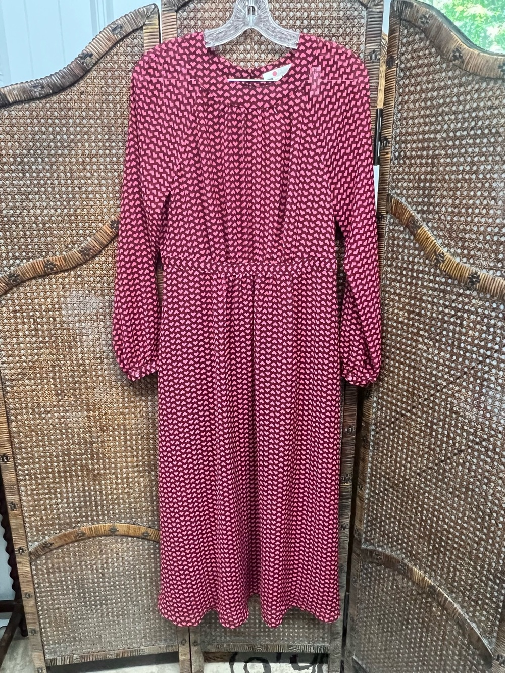 Boden dress pink long sleeve 8 regular polyester